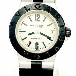 [1 иен старт ]BVLGARI BVLGARY AL32TA aluminium резиновая лента серебряный циферблат кварц boys наручные часы Junk 266681