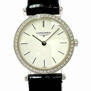 【1円スタート】LONGINES ロンジン L4.204.0 グランドクラシック ダイヤベゼル SS ホワイト文字盤 クオーツ レディース腕時計 266194