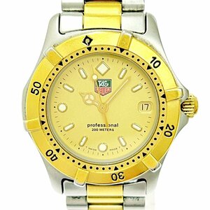 [1 jpy start ]TAG HEUER TAG Heuer WE1220-R Professional GP×SS Gold face quarts boys wristwatch 266272