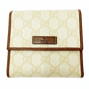 【1円スタート】GUCCI グッチ 190337・2888 GGスプリーム PVC レザー ブラウン系 三つ折り 財布 268225