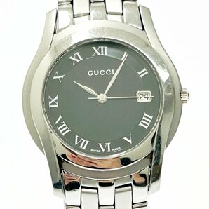 【1円スタート】GUCCI グッチ 5500M Gクラス SS ブラック文字盤 クオーツ メンズ腕時計 266609の画像2