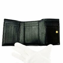 【1円スタート】GUCCI グッチ 474746・2091 GGマーモント レザー ブラック 三つ折り 財布 267819_画像6