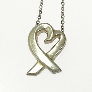 [1 иен старт ]TIFFANY & Co. Tiffany серебряный натирание Heart 2.8g 925 печать колье 271485
