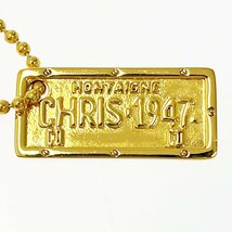 【1円スタート】Christian Dior クリスチャンディオール GP プレート ボールチェーン ゴールド ネックレス 271517_画像1