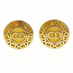 【1円スタート】Christian Dior クリスチャンディオール GP ラウンド CDロゴ ゴールド イヤリング 271528