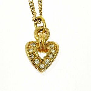 [1 иен старт ]Christian Dior Christian Dior GP стразы Heart Gold колье 271355