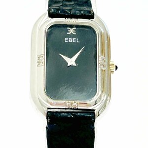 [1 jpy start ]EBEL Ebel square 18K stamp black face hand winding lady's wristwatch 273039