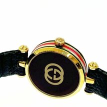 【1円スタート】GUCCI グッチ シェリーライン GP×革ベルト アイボリー文字盤 クオーツ レディース腕時計 ジャンク 273044_画像6