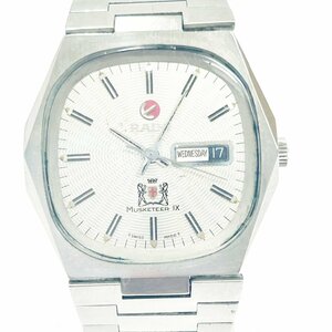 【1円スタート】RADO ラドー MUSKETEER IX マスケティア9 スクエア SS シルバー文字盤 自動巻き メンズ腕時計 272964