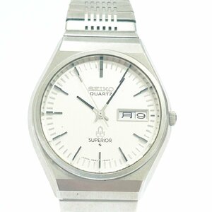 【1円スタート】SEIKO セイコー 4883-8100 SUPERIOR スーペリア SS シルバー文字盤 クオーツ メンズ腕時計 272978