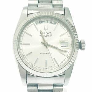 [1 иен старт ]BULOVA Broba super Seville SS серебряный циферблат самозаводящиеся часы мужские наручные часы Junk 273023