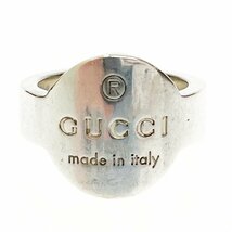 【1円スタート】【箱付き】GUCCI グッチ シルバー ロゴプレート 10.3g 925刻印 指輪 リング 271135_画像1