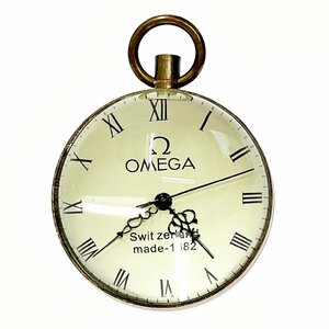 【1円スタート】【アンティーク】OMEGA オメガ クリスタルボール 球型 手巻き 置き時計 ジャンク 277134