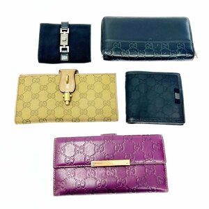 【1円スタート】【まとめ売り】GUCCI グッチ GGキャンバス GUCCIシマ レザー 財布 ジャンク 5点セット 267090