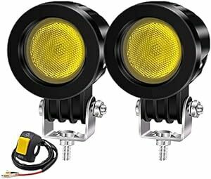 X-STYLE バイクフォグランプ 黄色い 10W LED作業灯 ワークライト 12V/24V 高輝度・防水・長寿命・耐衝撃 オー