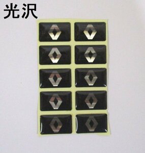 【新品・即決】光沢 ルノー パワーウィンドウ ステッカー 10枚 ミニサイズ ロゴ シール エポキシ
