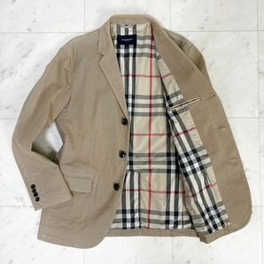 美品 メガチェック総柄 Lサイズ/BURBERRY LONDON バーバリーロンドン/テーラードジャケット コットン/裏地 ノバチエック/ベージュ/3ボタン