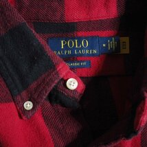 M9311f33　■Polo Ralph Lauren ポロラルフローレン■　ボタンダウン コットンネルシャツ レッド M / メンズ オーバーサイズ 秋～春_画像5