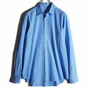C1224f59　■SHINYA シンヤ■　Cecilia sax blue dika typewriter 長袖 コットンシャツ ブルー 3 / ドレスシャツ シーズンレス