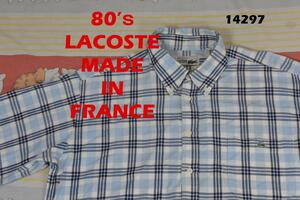  Lacoste 80s рубашка 10483 Франция производства хлопок 100% LACOSTE