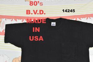 Bvd 80 -х годов Pocket T 14245 USA Single Stitch 棉 100 %