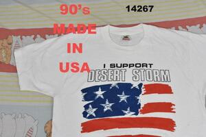 90’ｓ 湾岸戦争 Tシャツ 14267 USA製 砂漠の嵐作戦 棉100％