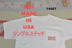 90s ポケットＴシャツ 14467 USA製 綿100％ シングルステッチ