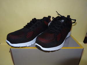 ＪＷ３９５　ニット軽量安全靴　黒/赤　２８㎝　特値２０００円