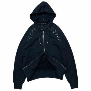 Rare 00s Japanese label skull lace-up double zip hoodie BLACKPIA lgb goa ifsixwasnine kmrii 14thaddiction Y2K gimmick редкий 