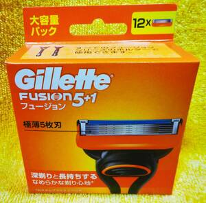 ◆【未開封】ジレット フュージョン 替刃 12コ入 Gillette FUSION 5+1 箱にヤブレあり ◆ 送料300円～