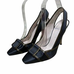 AL039 Италия производства женский ремешок сандалии 36 примерно 23cm темно-серый хаки прекрасный товар 
