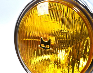 マーシャルタイプ LED ポジション付 180Φ 黄色ガラスレンズ 黒ケース シビエ CIBIE 凹み キジマ BEET ビー HAWKⅢ ホーク CB400N CB400F