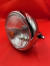 マーシャルタイプ LED ポジション付き 180Φ ヘッドライトクリアレンズ メッキケース 検/GS400 CBX400F Z400FX ゼファー400 シビエ CIBIE_画像3