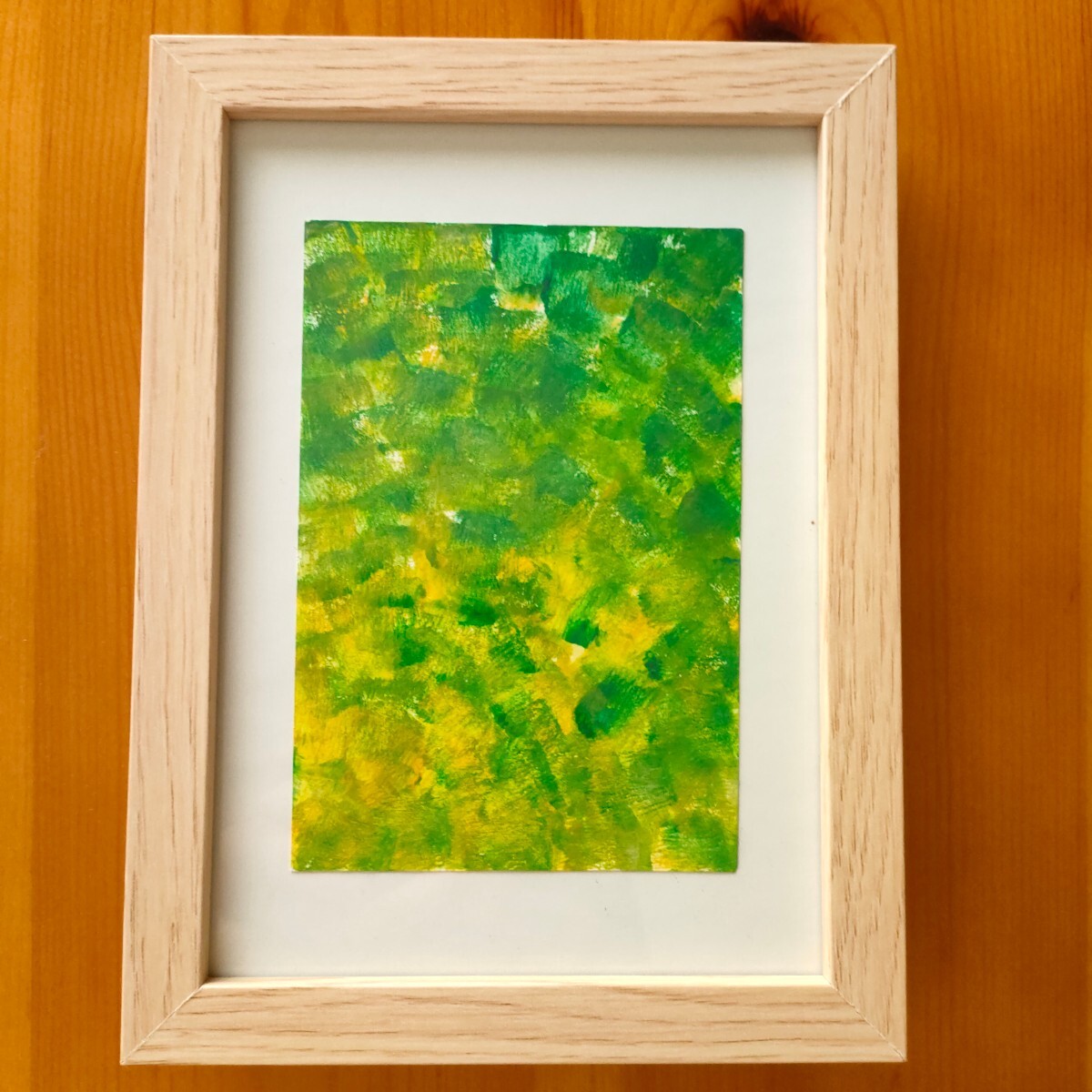 Peinture originale [vert frais] Peinture intérieure abstraite, peinte à la main, panneau artistique, peinte à la main, vert, jaune, Ouvrages d'art, Peinture, acrylique, Entaille