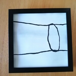 Art hand Auction 原画 [Shizuka] 抽象室内画 手绘艺术面板 黑色线条 别致模式 室内, 艺术品, 绘画, 丙烯酸纤维, 加什