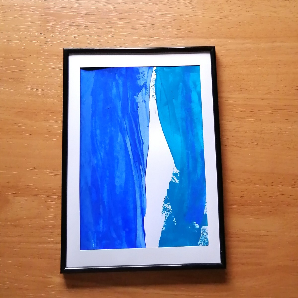 Peinture originale [Bleu] Peinture intérieure abstraite, peinture, peinte à la main, panneau artistique, bleu, art contemporain, Ouvrages d'art, Peinture, acrylique, Entaille