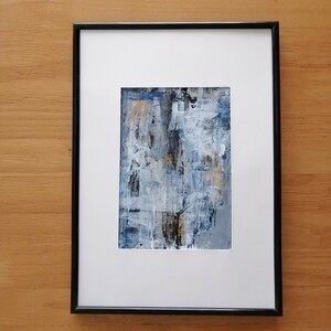 Art hand Auction Original painting [Cafe] Abstract interior painting, hand-painted, gold, black and blue, chic framed monotone art panel, Artwork, Painting, acrylic, Gash