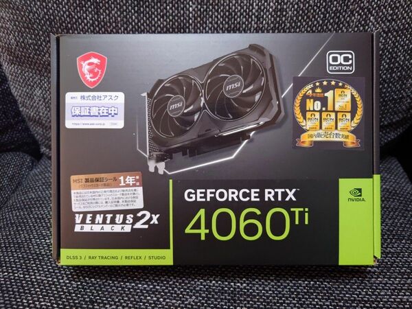新品未開封！MSI GeForce RTX 4060 Ti Ventus 2X ブラック 8G OC ゲーミンググラフィックカード