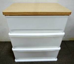 ① chest 3 step clothes case drawer wooden tabletop specification storage case plastic . change closet storage furniture 