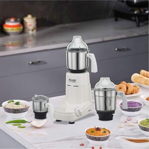 Preethi Eco Plus Mixer Grinder, White, 3 Jar 110 W