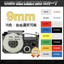 カシオ ネームランド CASIO XRラベルテープ互換 9mmＸ8m 白黒4個_画像1