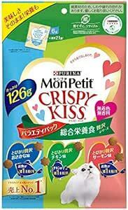 モンプチ クリスピーキッス 猫用おやつ バラエティーパック 総合栄養食 贅沢シリーズ 126ｇ(6ｇx21袋