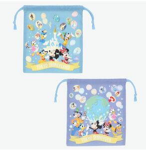 ディズニー　ミッキーマウスと仲間たち　　ディズニーランド＆ディズニーシー　巾着　２枚セット