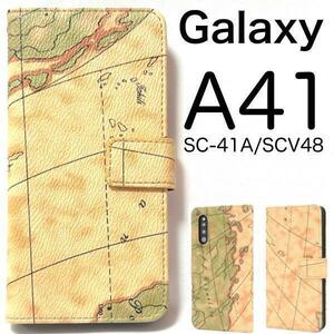  A41 SC-41A/SCV48 地図 デザイン 手帳型ケース