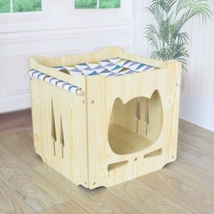 新品　キャットハウス　木製　キャットボックス　キャットタワー　ネコタワー　猫ハウス　猫ボックス