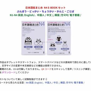 日本語総まとめ N4 E-BOOKセット ぶんぽう・どっかい・ちょうかい・かんじ・ごとば N1-N4 英語/English/