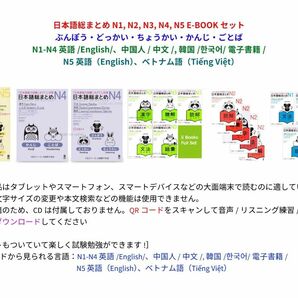 日本語総まとめ N1, N2, N3, N4, N5 E-BOOKセット ぶんぽう・どっかい・ちょうかい・かんじ・ごとば