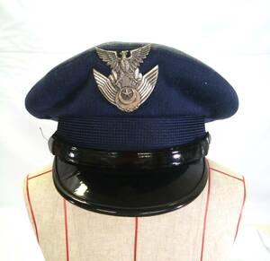 *Z4 старый Japan Air Lines собственный .. система шапочка 60 годы ~70 годы no. 3 номер форма шляпа темно-синий цвет .. товар Агентство обороны ... собственный .. Showa Retro 