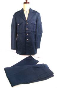 *Z1 старый Japan Air Lines собственный .. военная одежда 66 тип зима одежда 60 годы ~70 годы форма верхняя одежда брюки комплект темно-синий цвет .. товар Агентство обороны ... Showa Retro 