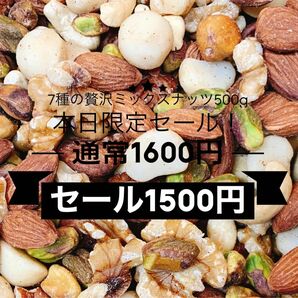 ★限定セール★7種の贅沢なミックスナッツ 500g 素焼きアーモンド クルミ カシューナッツ